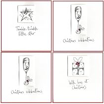 Handmade Christmas Cards - Crystals - Special value 4 card selection