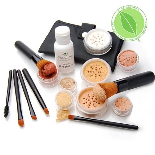 IQ Natural (Fair Shade)16pc Bare Beauty Minerals Makeup Kit With Silk Primer and FREE BAG!! All Natural Cosmetics!
