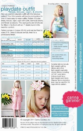 Carina Gardner, Playdate Outfit Sewing Pattern