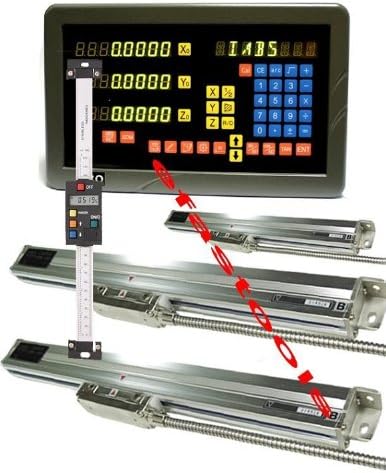 4 Axis DRO Digital Readout Mill Package Linear Glass Scale 0.0002" With Digital Quill Scale