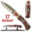 Oversized Rebel Wolf Folding Knife w/Display Stand