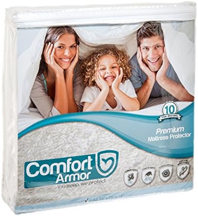 COMFORT ARMOR Mattress Protector - Full XL Size Waterproof &amp; Hypoallergenic Mattress Protector - Protects Mattress from Spills, Bodily Fluids, Dust Mites - Vinyl Free Breathable Surface Mattress Cover