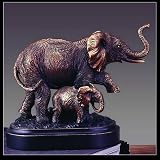Bronze Elephant and Calf Sculpture 5