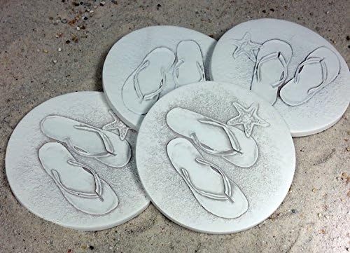 Flip Flops Absorbent Drink Coasters (set of 4) - Made in USA