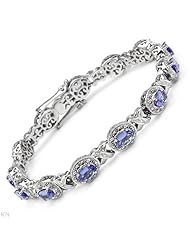 Genuine Morne Rouge (TM) Bracelet. 5.72 Ctw Tanzanite Sterling Silver Bracelet - Material/Stone: Tanzanite. 17.1 grams in weight and 7.5 inches in length. 100% Satisfaction Guaranteed.