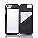 W7ETBEN Case for iPhone SE 3/2, Shockproof Hidden Mirror Wallet Cover with Card Holder Case for iPhone 8/7 - Black