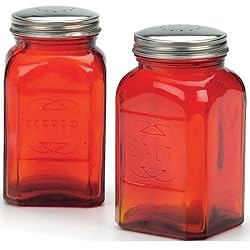 RSVP Retro Red Glass Salt & Pepper Shakers