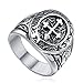 Stainless Steel Celtic Cross Band Vintage Medieval Biker Ring for Men