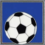 Blue SoccerBall Leather Luggage Tag
