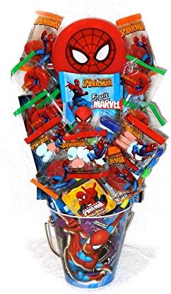 The Ultimate Spiderman Fun Filled Gift Pail Basket Great for Birthdays, Easter, Anytime * with NO PAPER FILLING *