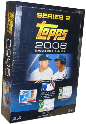 2006 Topps Baseball Cards Series 2 Unopened Hobby Rack Pack Box (24 packs/box, 21 cards per pack including 3 original vintage Topps cards per pack)- Look for Mickey Mantle inserts, memorabilia cards, autographs & more!