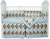 Product details for 4 Piece Crib Bedding Set (Cocoa Blue)