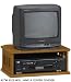Mission style 2 tier Tv Turntable, 42TV, HONEY