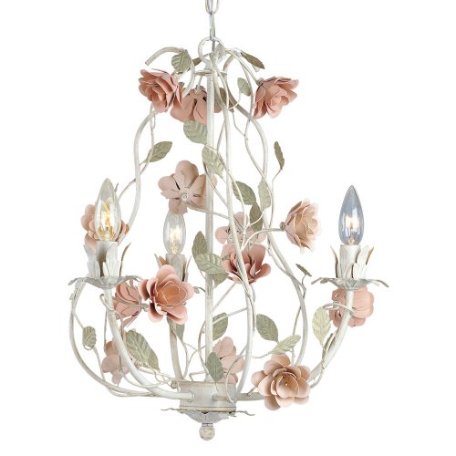 Laura Ashley MX2005 Elyse 3-Light Mini Chandelier, French Cream