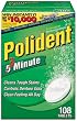 Polident 3-Minute Anti-Bacterial Denture Cleanser Tablets, Triple Mint Fresh, 108-Count Boxes (Pack