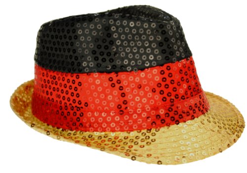 Immerschön Hut mit Pailletten Deutschland Fangirlande Fifa Fußball WM EM Olympia Fanmeile Fanartikel