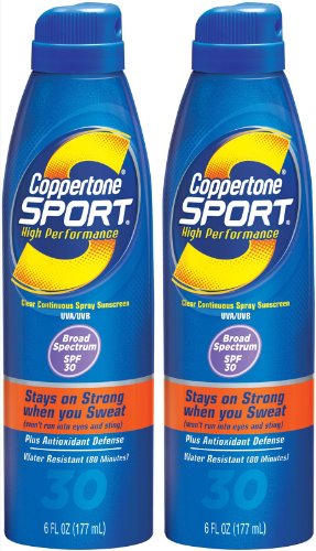 Coppertone Sport Continuous Spray SPF 30 Sunscreen-6 oz, 2 pack