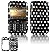 Black with White Polka Dots Design Snap-On Cover Hard Case Cell Phone Protector for BlackBerry Curve 8520 Gemini [Beyond Cell Packaging]