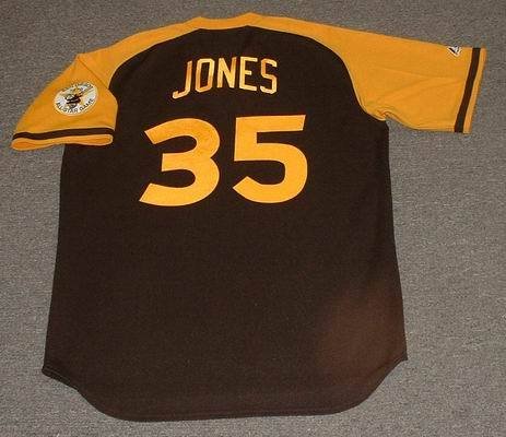 RANDY JONES San Diego Padres 1978 Majestic Cooperstown Throwback Away Baseball Jersey, MEDIUM