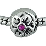 February Flower Birthstone Pugster European Bead