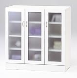 トラットリア ガラスキャビネット ホワイト TOR-9090-3G