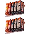 10 Druckerpatronen f�r Canon mit Chip, ersetzt PGI-525BK schwarz, CLI-526BK schwarz, CLI-526C cyan, CLI-526M rot, CLI-526Y gelb