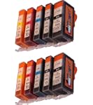 10 Druckerpatronen f�r Canon mit Chip...