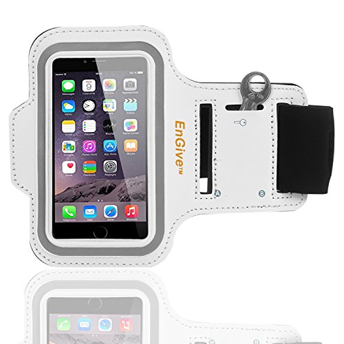 iPhone 6 Plus / 6S Plus Armband, EnGive Anti-slip Sports Armband for 5.5 inch iPhone 6 Plus / 6s Plus (White)