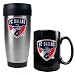 FC Dallas MLS Stainless Steel Travel Tumbler and Black Ceramic Mug Set - Primary Team Logo