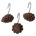 Pine Cone Lodge Shower Curtain Hooks