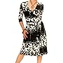 Blue Banana Black and White Patterned Wrap Dress