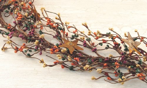 Garland Primitive Country Harvest Mix Pips Berry W/rusty Star