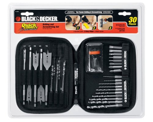 Black & Decker Quick Connect Drilling and Screwdriving Set, 30 Piece