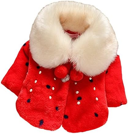 Baby Girl's Toddler Kids Children Winter Cape Coat Jacket Outwear(8,Red)