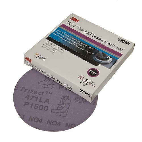 3M 02088 Trizact Hookit 6 P1500 Grit Clear Coat Sanding Disc Guide! 3M