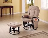 Review COASTER 7130 / Taupe Velvet Swivel Glider Recliner With Ottoman By Coaster Furniture