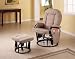 Taupe Velvet Swivel Glider Recliner With Ottoman By Coaster Furniture