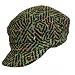 GREEN COLORFUL KNOBBY TWEED NEWSBOY MILITARY CADET CAP