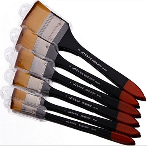 Paint Brush Lot 6pcs/set Long Handle White Nylon Hair Paint Brush Watercolor Brush Gouache Brush Oil Brush for Artist Supplies