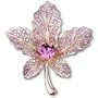 Valentines Day Brooch Swarovski Crystal Pink Leafes Brooch Gifts