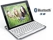 Bluetooth wireless keyboard hard plastic stand cover case for iPad 2 (white keys)
