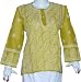 Womens Cotton Long Sleeve Top Blouse Chikan Embroidery Size M(ctop376)