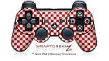 Sony PS3 Controller Skin Checkered Canvas Red and White
