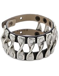 Streets Ahead Black Leather Cuff Bracelet with Silver Italian Ornaments