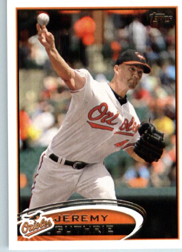 2012 Topps Baseball Card # 4 Jeremy Guthrie - Baltimore Orioles - ENCASED Trading Card