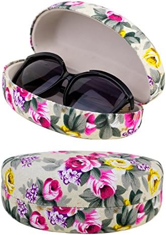 Large Sunglasses Case With Flower Printed,Holder for Oversized Eyeglass,Glasses Box