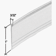 CRL Clear Round Top Bulb Type Shower Door Bottom Seal and Sweep - 36 in long