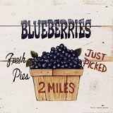 Blueberries Just Picked Art Poster Print by David Carter Brown, 12x12