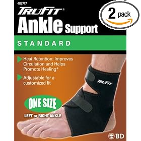 Click here to buy Tru-Fit Ankle Support, Black, One Size Fits All (Pack of 2) by TruFit.