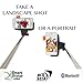 Selfie Stick,Pixstix® Extendable Bluetooth Selfie Stick with Built-in Remote Shutter for iPhone 6s, 6, 6 Plus, 5, 5s, 5c ,4- Black